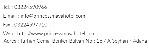 Boutique Hotel Princess Maya telefon numaralar, faks, e-mail, posta adresi ve iletiim bilgileri